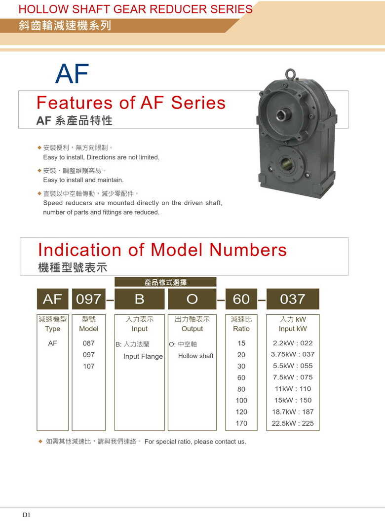 利茗斜齒輪減速機(jī)AF