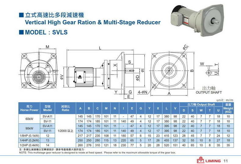 利明齒輪減速電動機