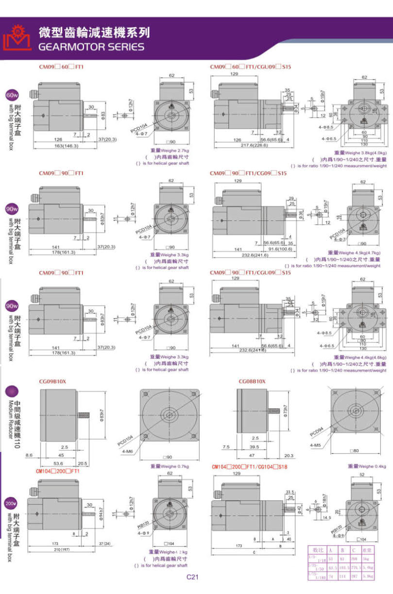 利明感應(yīng)電機(jī)尺寸圖120w